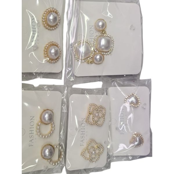 5er set gold farbe perlen damen ohrringe set