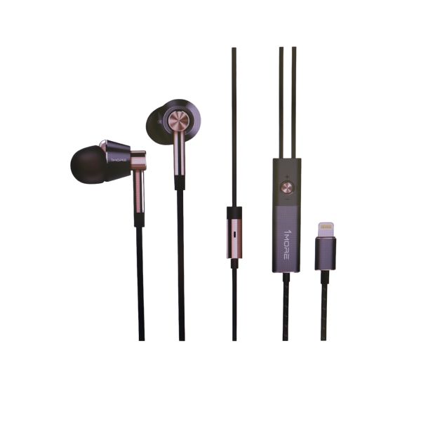 1MORE Triple-driver Hi-Fi Kopfhörer In-Ear Ohrhörer Hi-Res Audio mit Mikrofon und Fernbedienung Lightning Connector für iPhone iPod iPad (Gold) BWARE