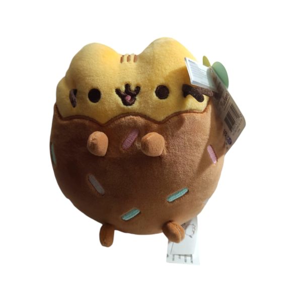 GUND Pusheen Chocolate Dipped Cookie Squisheen, Stuffed Animal for Ages 8 and Up, Brown/Yellow, 6”