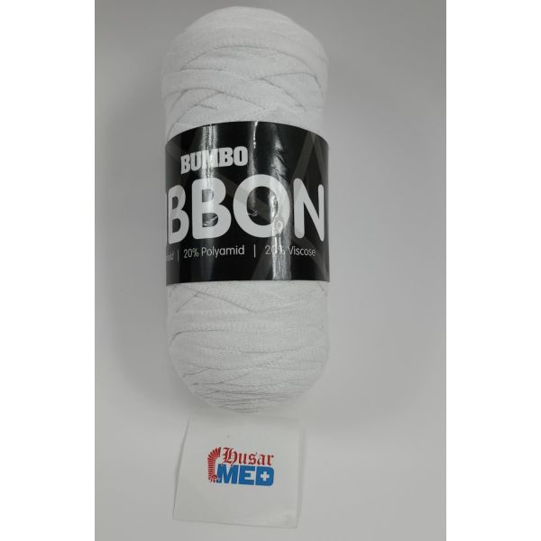 bumbo Ribbon - Bändchengarn Weiß (102) 125m
